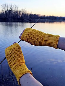 Rukavice - Žlté bavlnené rukavice - 11690450_