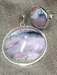 Sady šperkov - Šperk z prírodným ružovým opálom v striebre 925 - 11693892_