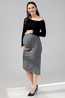 Tehotenské oblečenie - Tehotenská sukňa DIAGONAL - 11692645_