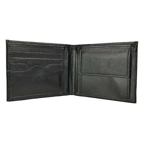 Pánska elegantná peňaženka z pravej kože v čiernej farbe