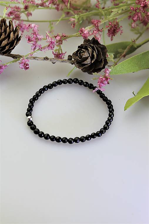 Náramky - turmalín náramok ochranný - prírodný brúsený skoryl - 11699419_