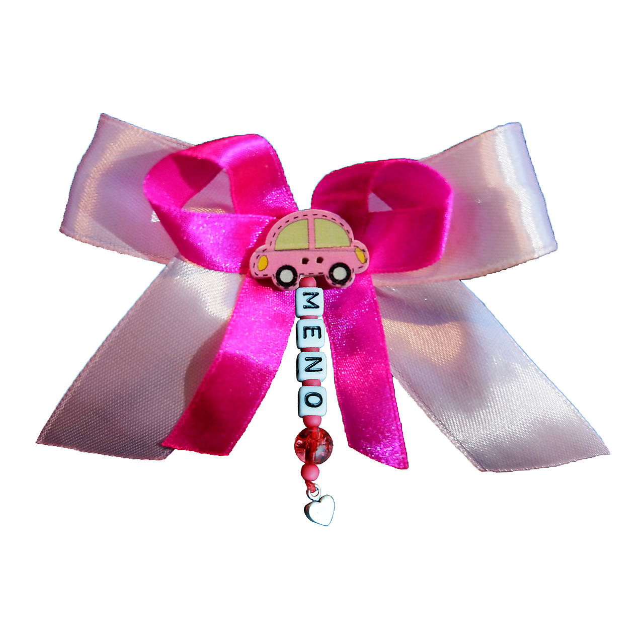 Stužka (mašlička) proti urieknutiu na kočík  (Ružová)