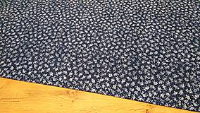 Textil - Bavlnená látka -Ružičky na tmavomodrom - cena za 10 centimetrov - 11703081_