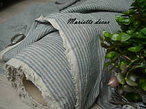 Textil - odstín BLUE/NATURAL stripes...100% len, š.163cm - 11701592_