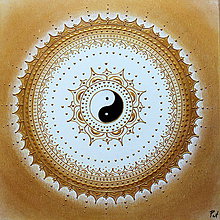 Obrazy - Mandala SPIRITUALITA (gold-white) 40 x 40 - 11703111_