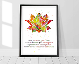 Grafika - Kvet lotosu - slogan - 11701431_