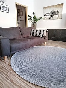 Úžitkový textil - Veľký háčkovaný koberec - odtiene šedej - 11702182_