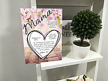 Tabuľky - Darček pre mamku ku dňu matiek - Tabuľka s poďakovaním pre mamu (drevené pozadie s kvetmi) - 11707402_