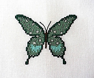 Dekorácie - Výšivka - Motýľ zelený - 11715293_