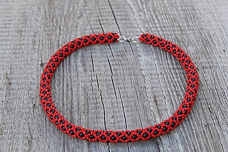 Sady šperkov - súprava čierno-červená (náhrdelník čierno-červený) - 11712008_