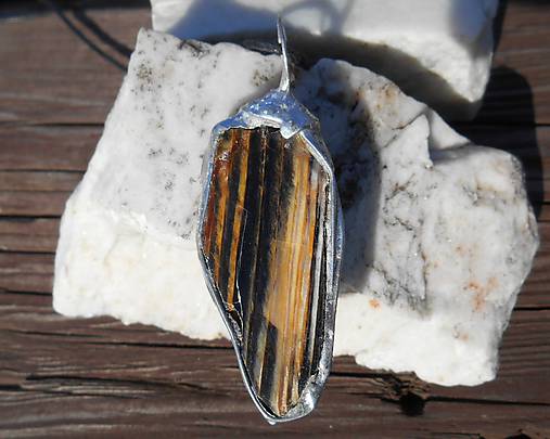 Pánske šperky - wood opal from sk. -for mans - 11715740_