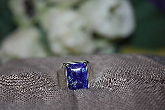 Pánske šperky - Pánsky prsteň striebro 925 z prírodným lápisom - 11715584_