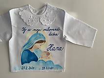 Detské oblečenie - Maľovaná krstná košieľka s bábätkom v náručí Panny Márie - 11711582_