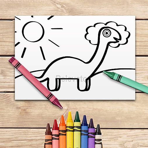 Hračky - Omaľovánka dinosaurus (brachiosaurus) - 11714859_