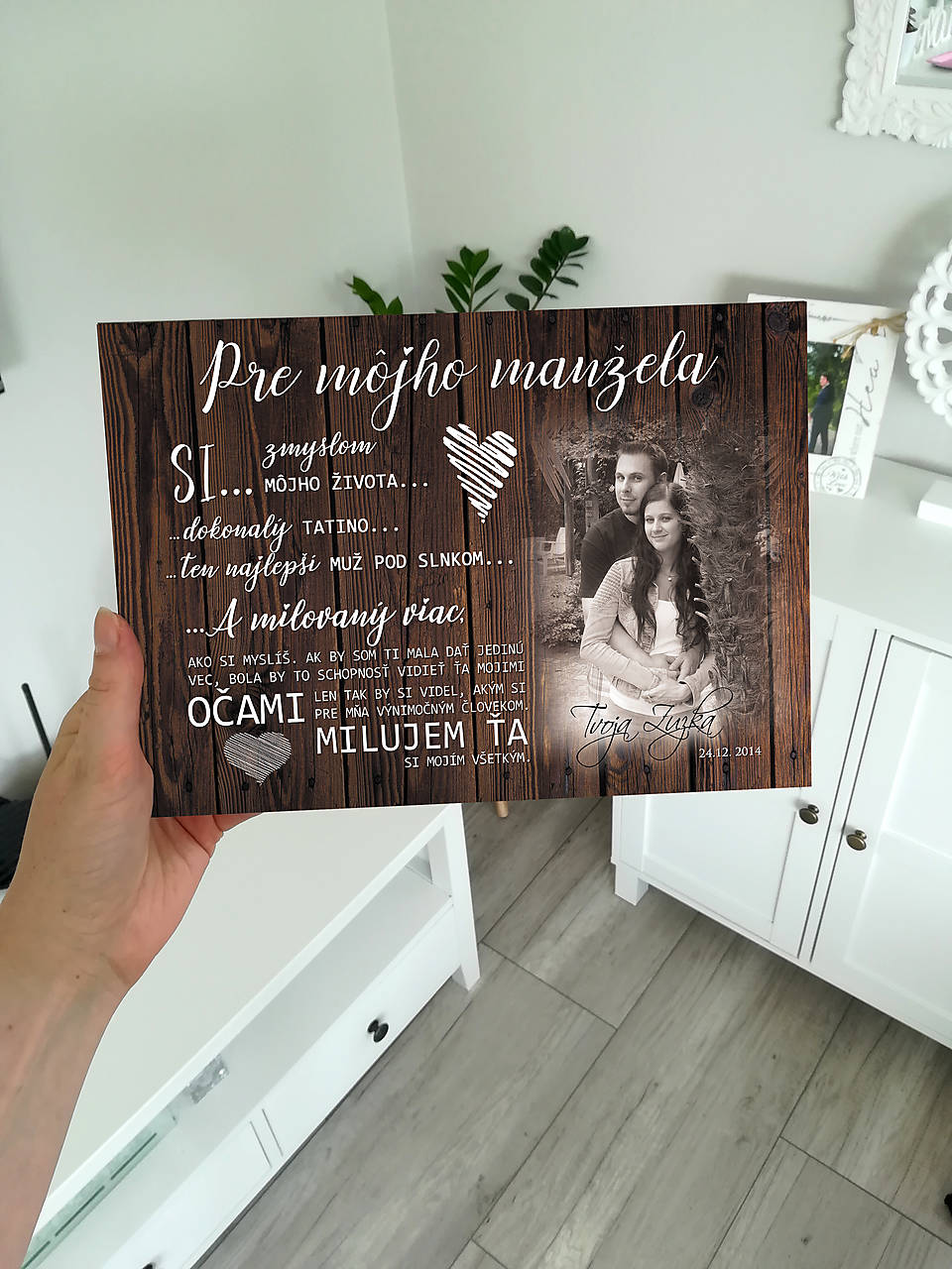 Tabuľka pre manžela (tmavé drevo 27x19cm)