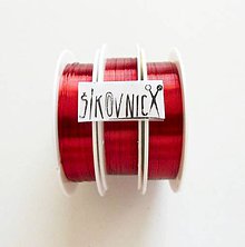 Suroviny - Farebný drôt, Ø 0,3 mm   (21 m, červená) - 11725623_