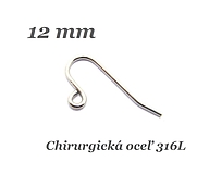 Komponenty - Náušnicový háčik 12mm /M2304/ - chirurg.oceľ 316L - 11725078_
