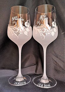 Nádoby - Svadobné poháre vzor č.1 - na vínko - 11734705_
