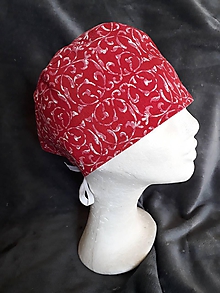 Čiapky, čelenky, klobúky - operačná čiapka vzorovaná (vzor-biely ornament) - 11737359_