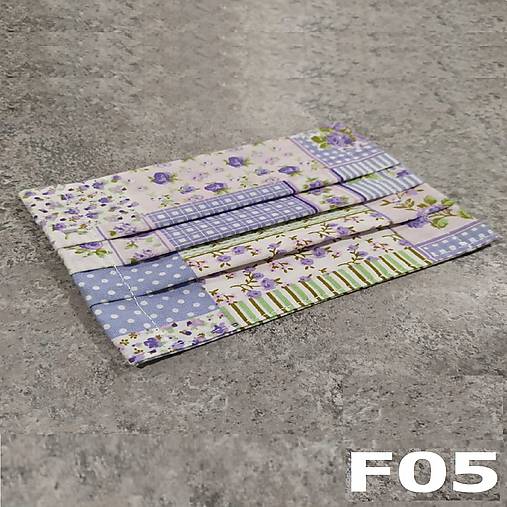 Kvalitné dvojvrstvové rúška, 100% bavlna (Fialová s kvetmi F05)