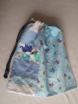 Detské tašky - Modré vrecúško - autíčka - 11738894_