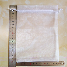 Obalový materiál - Biele organzové vrecúško 15x20cm - 11741326_