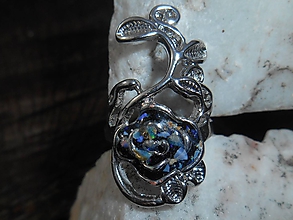 Prstene - blue rosa-ruža -prsteň-opals - 11746030_