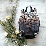 Batohy - Ruksak CANDY backpack - leopardí vzor so srdiečkami (hnedý prechod) - 11744013_
