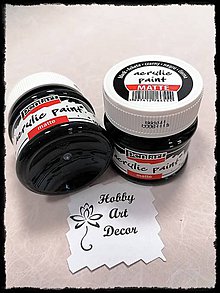 Farby-laky - Akrylová farba matná čierna 50 ml - 11746265_
