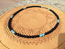 Náhrdelníky - pánsky náhrdelník z Onyxu a Tyrkysu - 11743132_