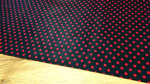 Textil - Bavlnená látka - Bodky 6,5 mm - Cena za desať centimetrov - 11750469_