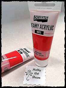 Farby-laky - Akrylová farba krémová matná rúžovočervená 60 ml - 11746418_