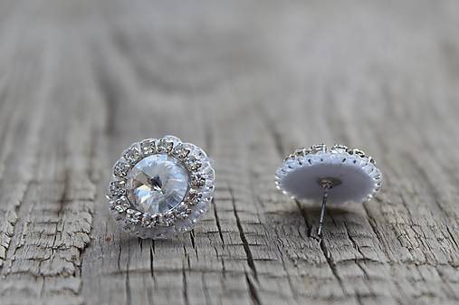 Náušnice - napichovacie náušnice SW Crystal so štrasmi - 11753994_