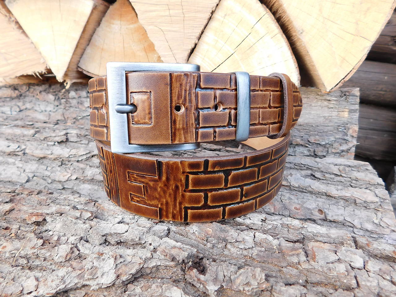 Kožený opasok 4 cm - RETRO