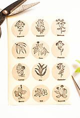 Papier - Nálepky recyklované "Herbarium" - 11752265_