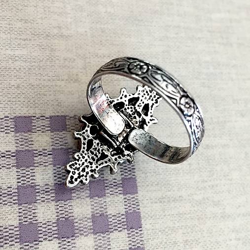 Antique Silver Barroco Turquoise Ring / Prsteň s pravým tyrkysom v starostriebornom prevedení