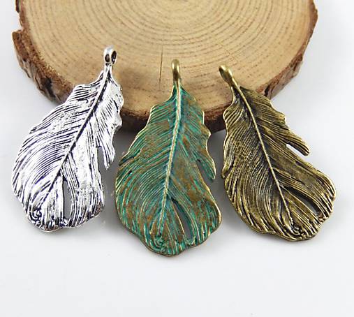 Komponenty - PR106 Prívesok list veľký 4,8 x 2,4 cm - 11758059_