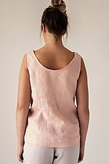 Topy, tričká, tielka - Ľanové tielko Mendoza so širšími ramienkami - 11758711_