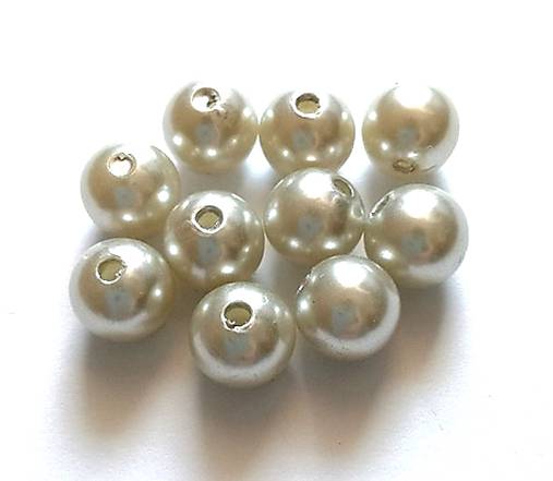 Korálky - Korálky Glance plast 10 mm - 10 ks (16 - sivá svetlá) - 11764024_
