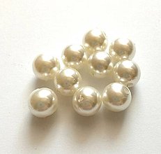 Korálky - Korálky Glance plast 10 mm - 10 ks (24 - perlová) - 11764034_