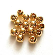 Korálky - Plastové perličky Metalic 8 mm - 50 ks - 11764094_
