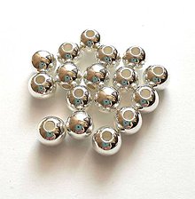 Korálky - Plastové perličky Metalic 8 mm - 50 ks (strieborná) - 11764096_