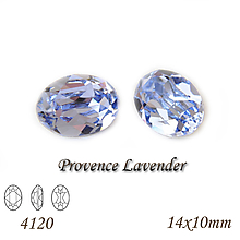 Korálky - SWAROVSKI® ELEMENTS 4120 Oval Rhinestone - Provence Lavender, 14x10mm, bal.1ks - 11765562_