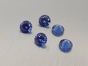 Minerály - Sklo tvrdené brúsené zafírovo modré 5 alebo 6 mm okrúhle - 11767600_