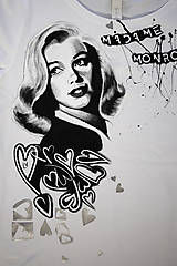 Topy, tričká, tielka - Ručne maľované tričko madame Monroe - 11766683_
