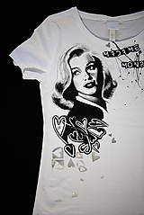 Topy, tričká, tielka - Ručne maľované tričko madame Monroe - 11766685_