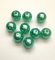 Korálky - Korálky Glance plast 10 mm - 10 ks (22 - zelená mint) - 11775985_