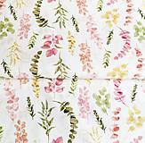 Textil - akvarelové lístky II, 100 % predzrážaná bavlna Španielsko, šírka 150 cm - 11774641_