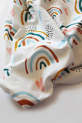 Detský textil - Minky deka Dúha, viac farieb na výber,100x70cm (Zeleno-šedá) - 11775538_
