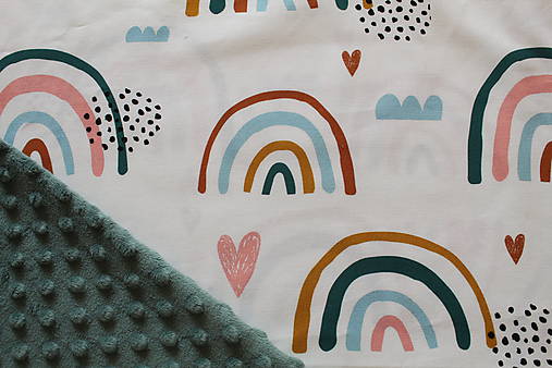Minky deka Dúha, viac farieb na výber,100x70cm (Zeleno-šedá)